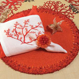 Kim Seybert Round Coral Beaded Chip Placemat | Gracious Style