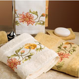 Chrysanthemum Bath Towels Embroidered| Gracious Style