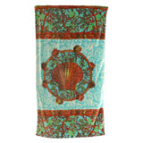 Coral Reef Aqua Cotton Bath Towels by Fresco | Gracious Style