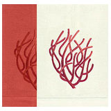 Coral Hand Towels Embroidered Linen | Gracious Style