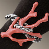Coral Napkins Rings Gold and Platinum | Gracious Style