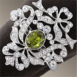 Victorian Crest Platinum Napkins Rings Swarovski Crystal | Gracious Style