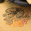 Dragon Embroidered Linens Napkins Placemats Gold | Gracious Style