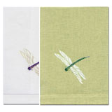 Dragonfly Hand Towels Embroidered Linen | Gracious Style