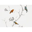 Dwell New York Chinoiserie Bird ivory vellum linen damask placemats | Gracious Style