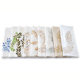 Kim Seybert Embroidered Leaves Linen Napkins | Gracious Style