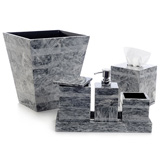Kim Seybert Gray Etched Stone Bath Accessories | Gracious Style