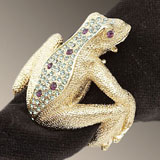 Frog Napkin Rings Gold and Platinum Swarovski Crystal | Gracious Style
