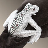 Frog Napkin Rings Gold and Platinum Swarovski Crystal | Gracious Style