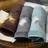 Ginkgo Embroidered Towels by Anali | Gracious Style