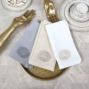 Hillcrest Embroidered Linen Napkins Serviettes | Gracious Style