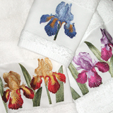 Iris Bath Towels Embroidered Cotton | Gracious Style