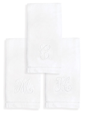 Monogrammed Linen Hand Towels | Gracious Style
