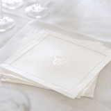Monogrammed Linen Cocktail Napkins | Gracious Style