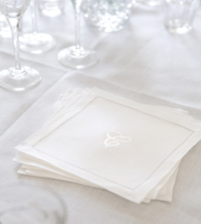 Monogrammed Linen Cocktail Napkins | Gracious Style