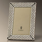 L'Objet Braid Platinum & Onyx Picture Frame | Gracious Style