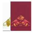 Scroll Guest Linen Embroidered Hand Towels Burgundy White | Gracious Style