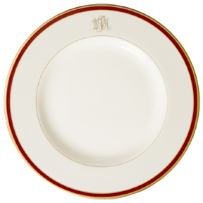 Pickard Signature Monogram Burgundy China | Gracious Style