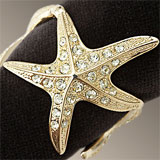 Starfish Gold Napkins Rings Swarovski Crystal | Gracious Style