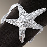 Starfish Platinum Napkins Rings Swarovski Crystal | Gracious Style