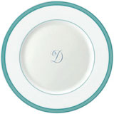Raynaud Tropic Turquoise Monogram Dinnerware | Gracious Style