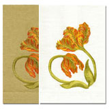 Tulip Embroidered Linen Hand Towels | Gracious Style