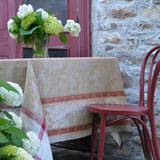 Linen Way Versailles Taupe/Red Table Linens | Gracious Style